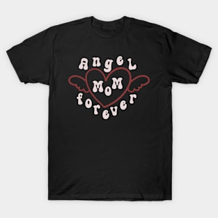 Angel Mom in Black T-Shirt